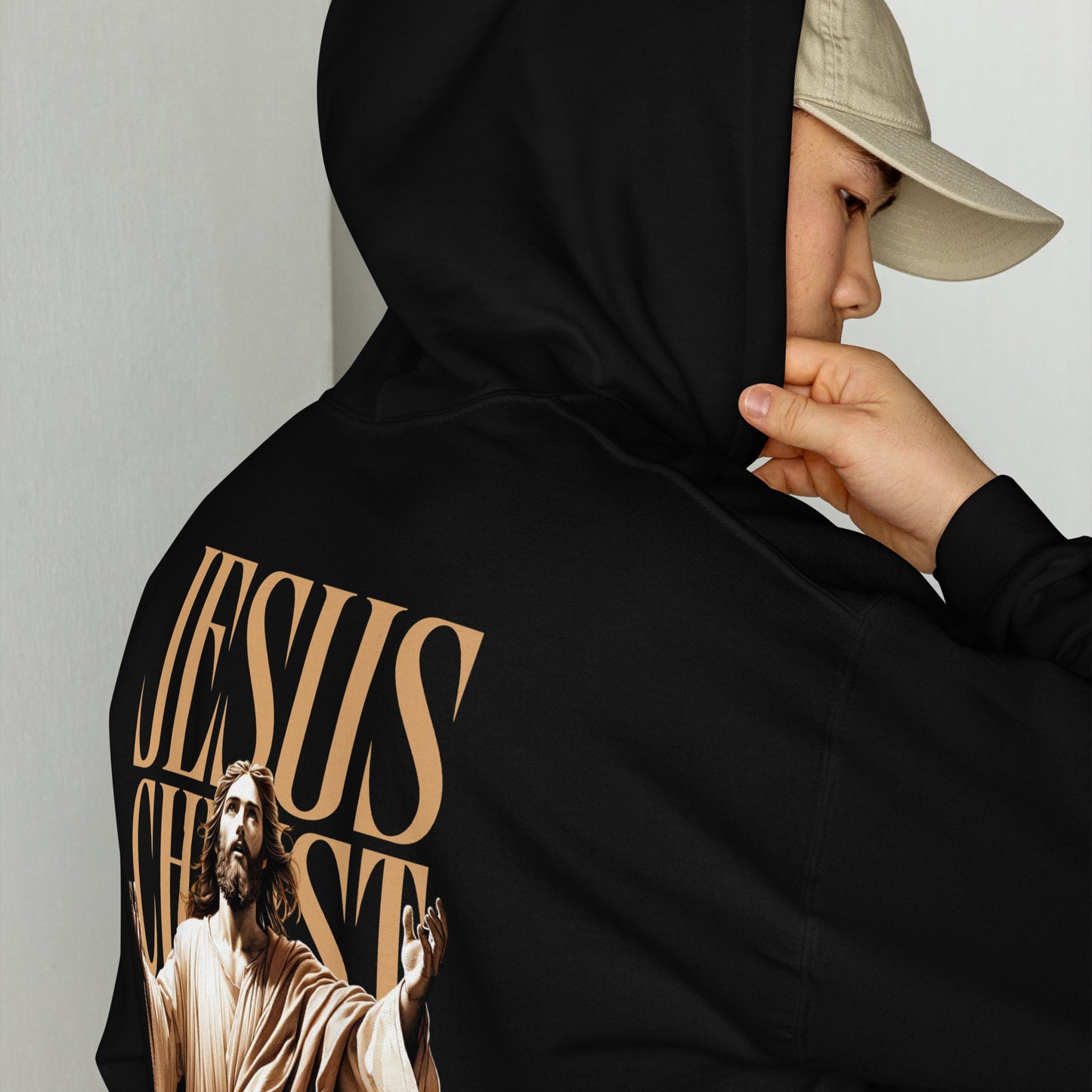 SUDADERA CON CAPUCHA JESUS CHRIST